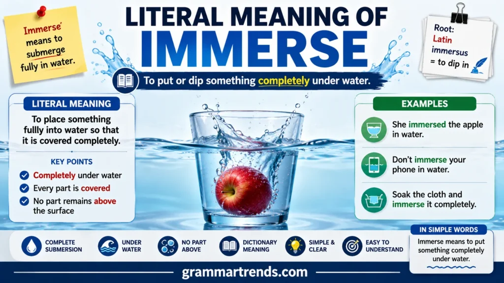Literal Meaning of Immerse