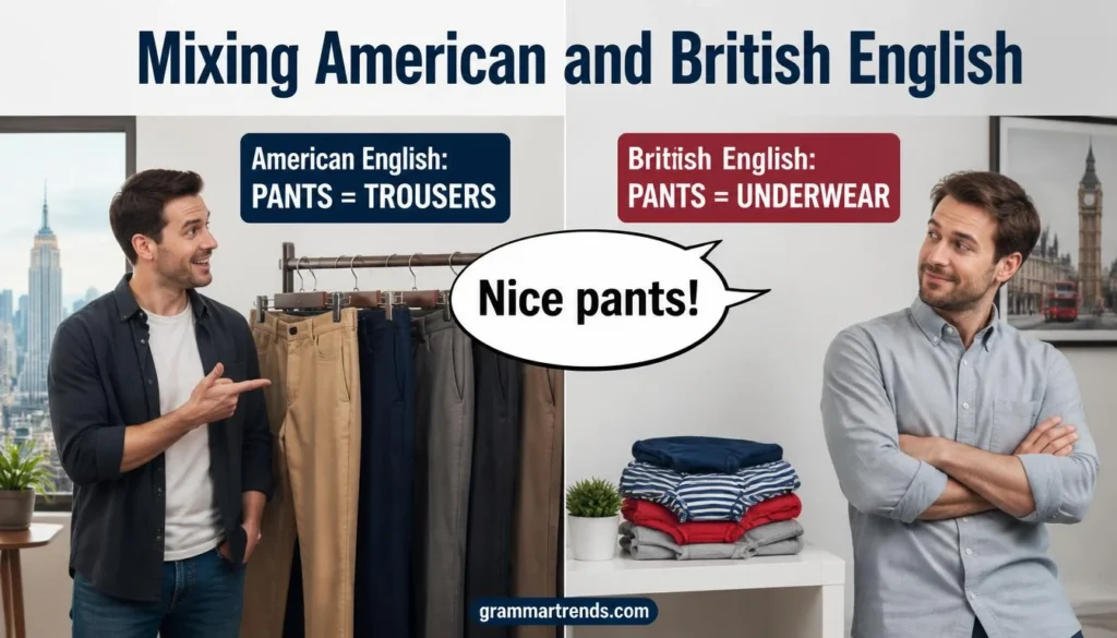 Mixing American and British English