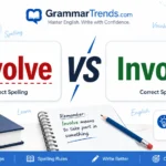 “Envolve vs Involve comparison image showing ‘Envolve’ marked incorrect and ‘Involve’ marked correct for English grammar learners.”