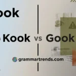Split-screen illustration comparing “Kook” as a quirky, eccentric character on the left and “Gook” as a historically offensive term on the right, highlighting language awareness and meaning differences.