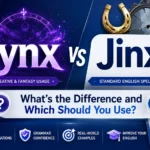Jynx vs Jinx spelling comparison showing Jinx as the standard English word and Jynx as a stylized name used in gaming and fantasy contexts.