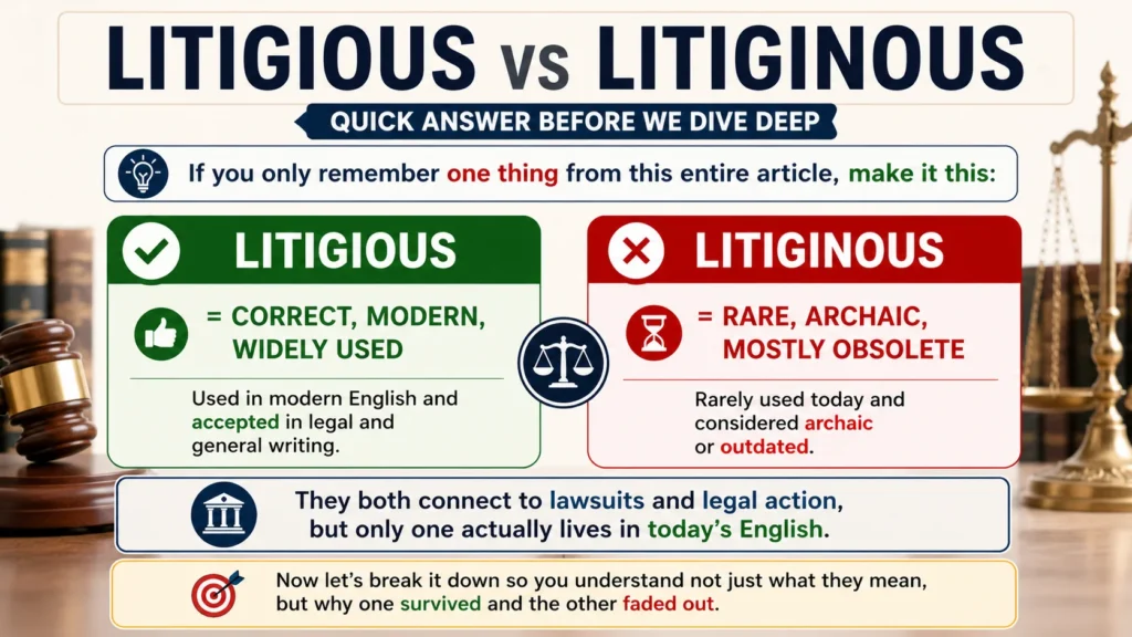 Litigious vs Litiginous Quick Answer