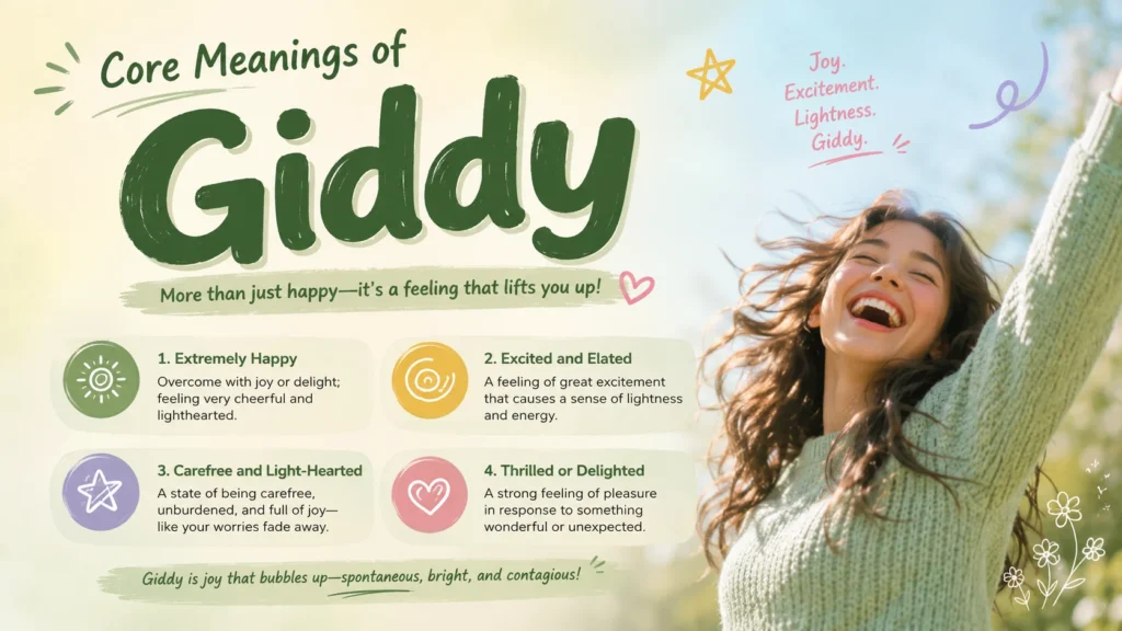 Core meanings of giddy