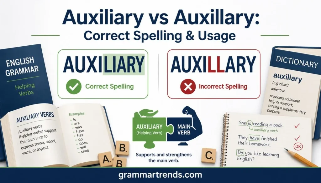 Auxiliary vs Auxillary