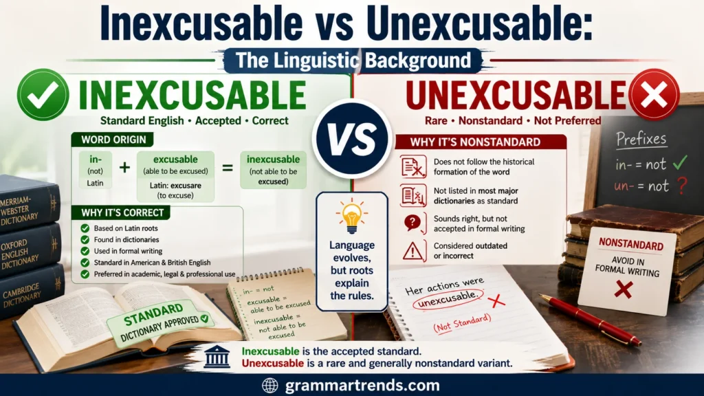 Inexcusable vs Unexcusable