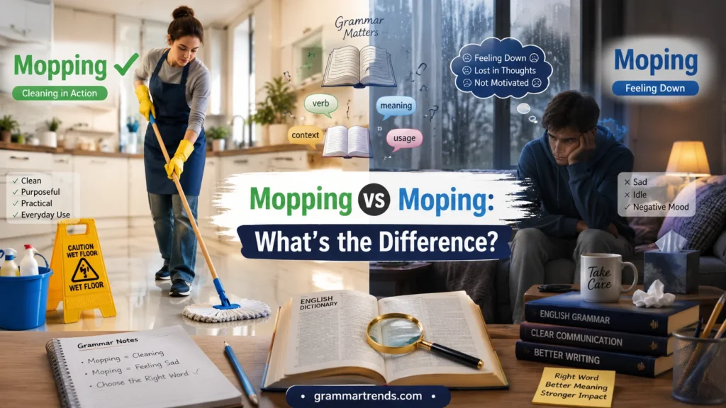 mopping vs moping