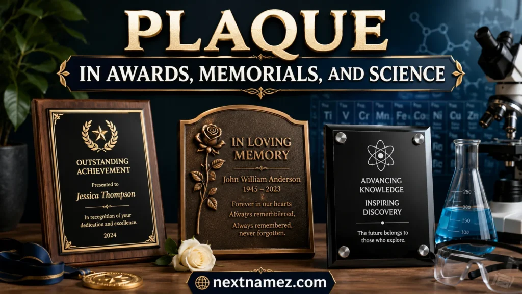 Plaque in Awards, Memorials, and Science