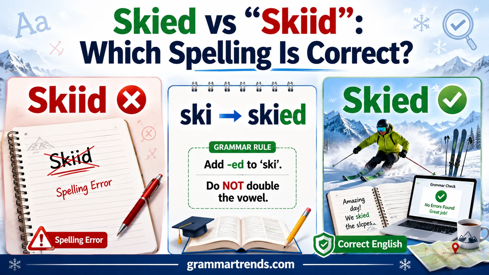 skied vs skiid