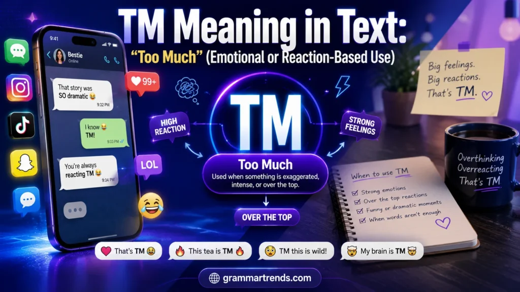 TM Meaning in Text: “Too Much”