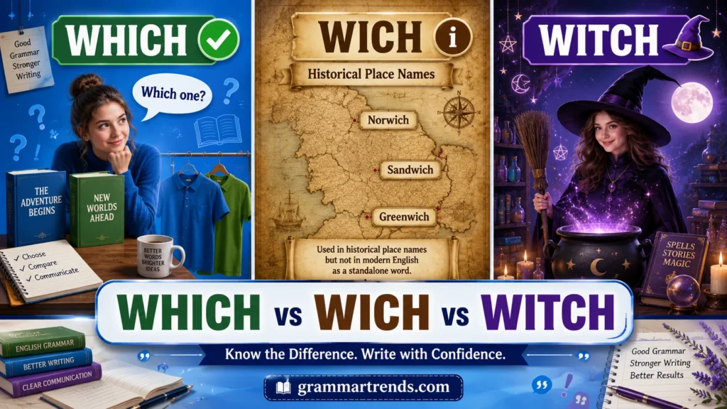 Which vs Wich vs Witch