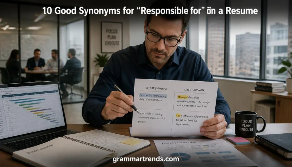 10 Good Synonyms for “Responsible for” on a Resume