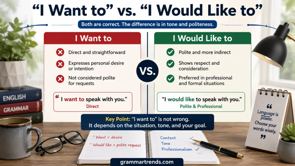 “I Want to” vs. “I Would Like to”