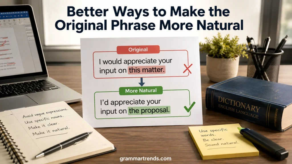 Better Ways to Make the Original Phrase More Natural
