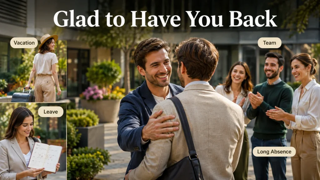 Examples of “Glad to Have You Back” in Professional Emails