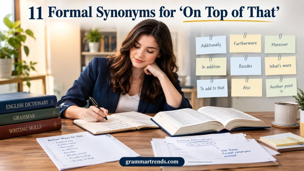 Formal Synonyms for “On Top of That”