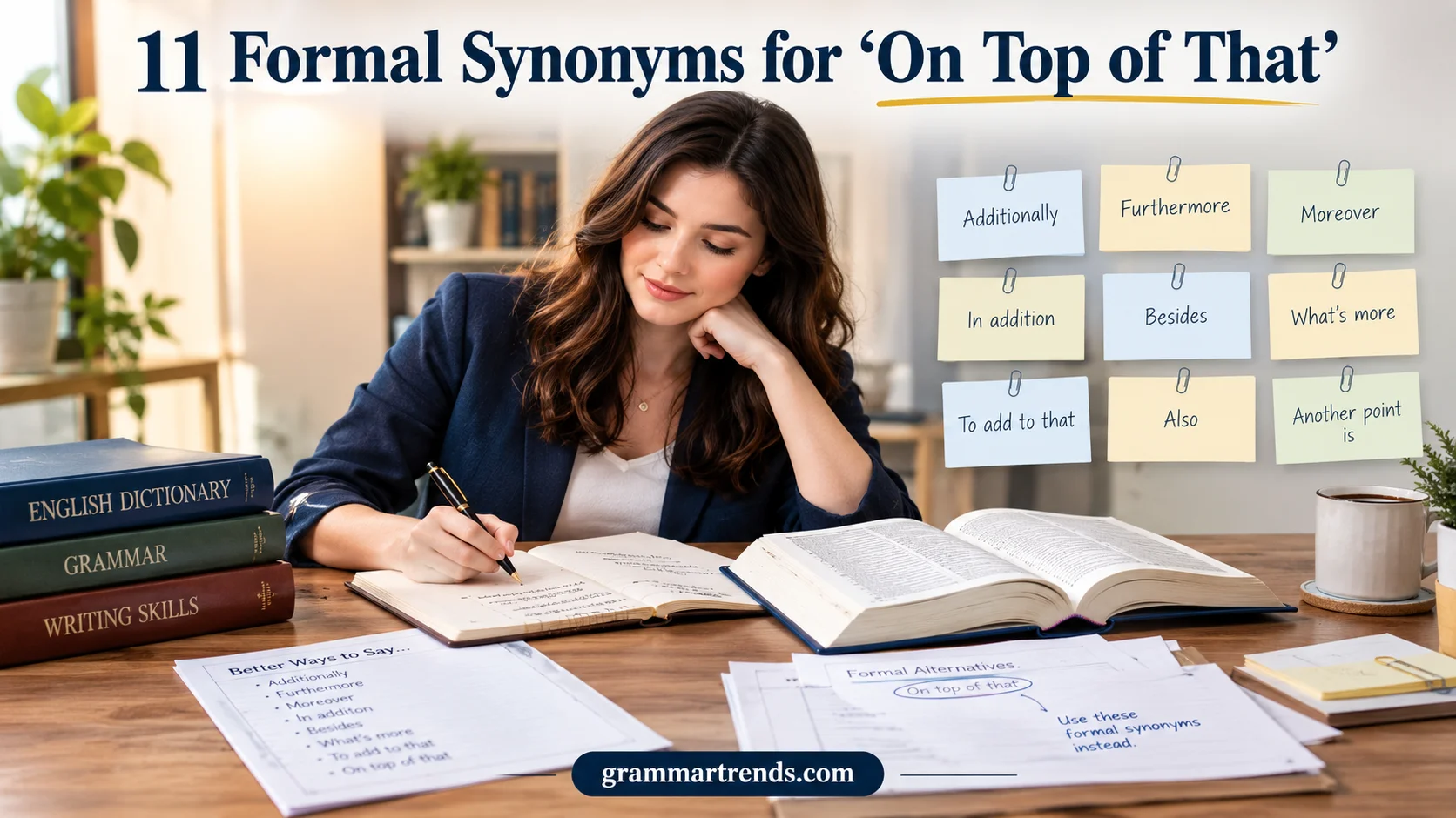 Formal Synonyms for “On Top of That”