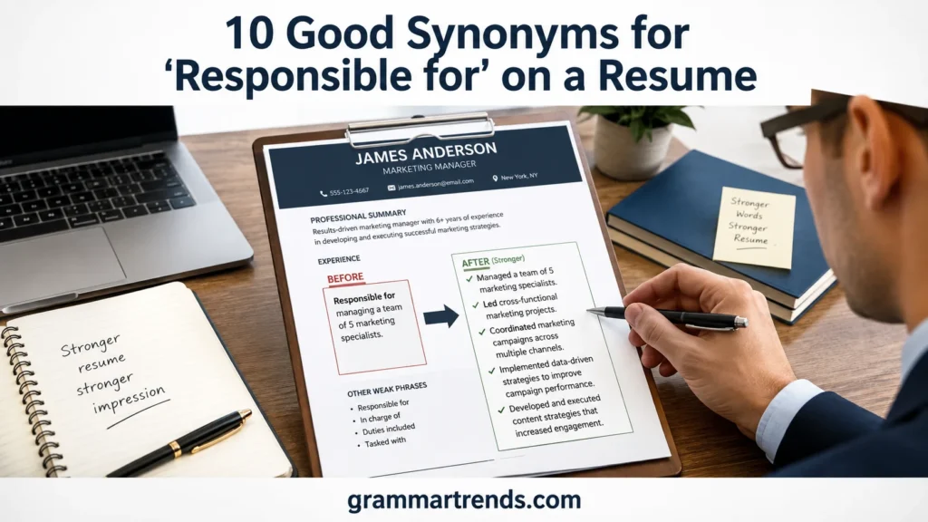 Good Synonyms for “Responsible for” on a Resume