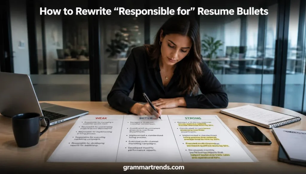 How to Rewrite “Responsible for” Resume Bullets