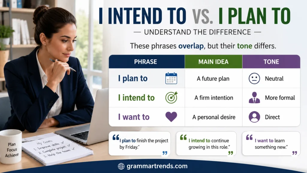 “I intend to” vs. “I plan to”