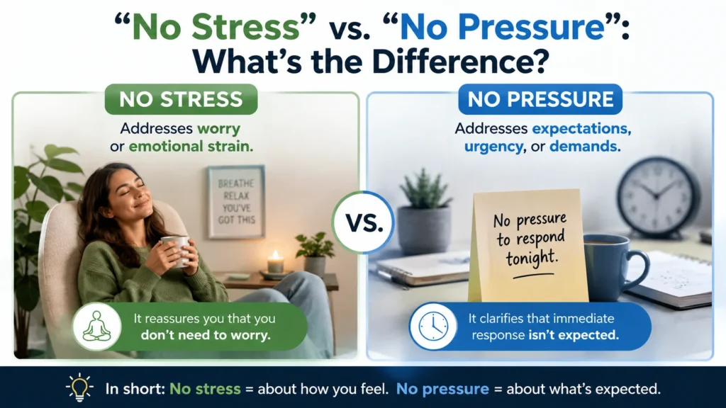 “No Stress” vs. “No Pressure”