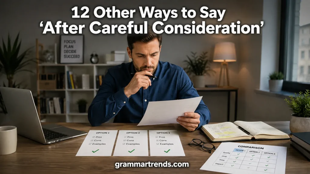 Other Ways to Say “After Careful Consideration”