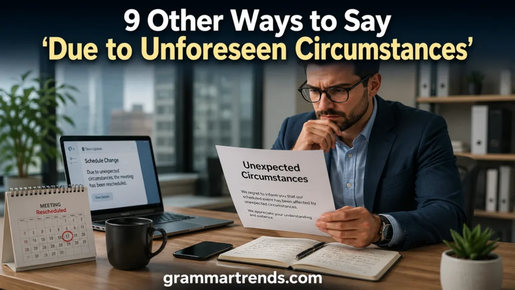 Other Ways to Say “Due to Unforeseen Circumstances”