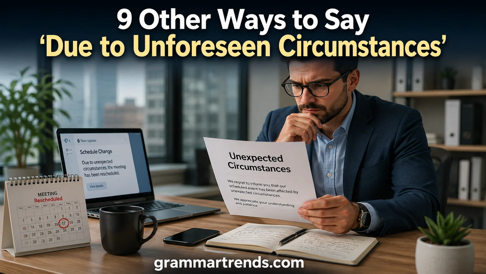 Other Ways to Say “Due to Unforeseen Circumstances”