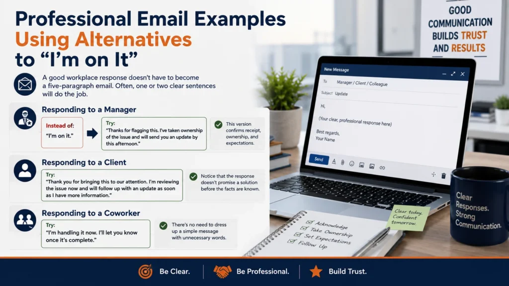 Professional Email Examples Using Alternatives to “I’m on It”