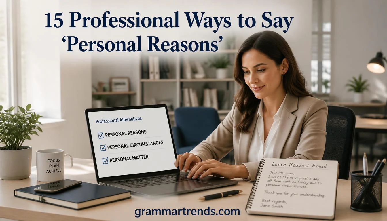 Professional Ways to Say “Personal Reasons” at Work