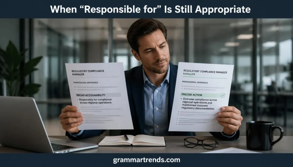 When “Responsible for” Is Still Appropriate