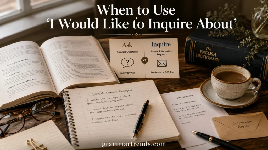 When to use “I would like to inquire about”